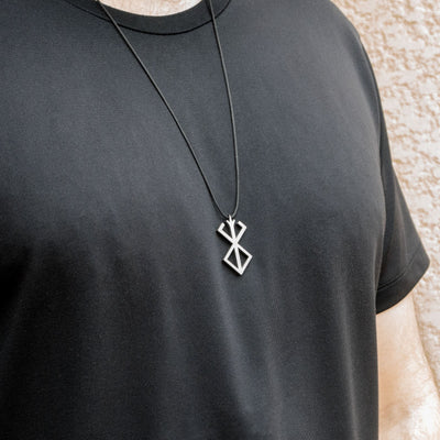 Berserker Rune Necklace with Figaro Chain, Waterproof Hypo Allergenic  Stainless | eBay