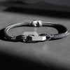 Aegis is a perfect match, made to stay with you forever. It is a minimalist and timeless rope bracelet, handcrafted from grade 5 titanium and a nearly indestructible rope. The 2 parts of the bracelet perfectly fit together in a unique and clever way, almost like a puzzle.