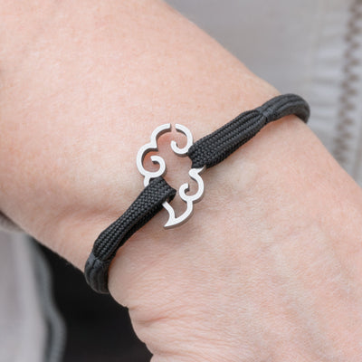 The emblem of a legendary group, faithful and with perfect proportions, remade as a clasp for a bracelet. Slide the rope through the opening at the top so that it sits on the sides. Entirely handcrafted from grade 5 titanium.